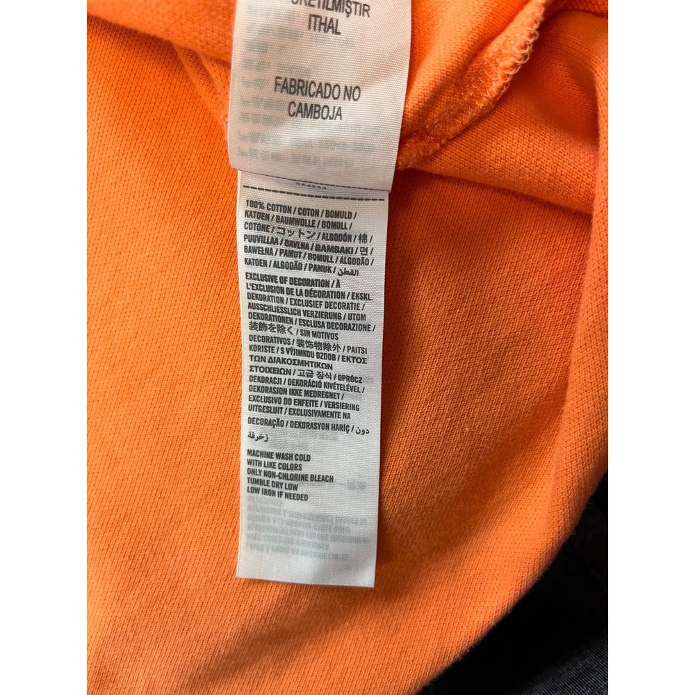 Y2K Hollister Polo Shirt Custom Boards Logo Orange Mens sz L Embroidered 2000's - Picture 12 of 16